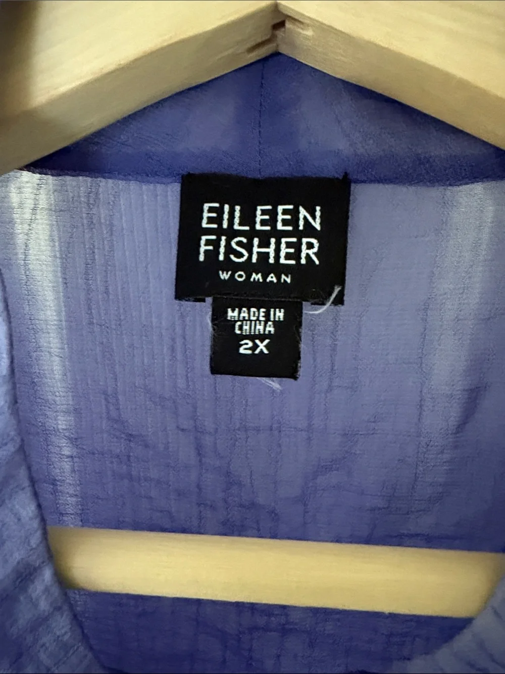 Eileen Fisher Violet Sheer Button-Down Shirt - Picture 2 of 8